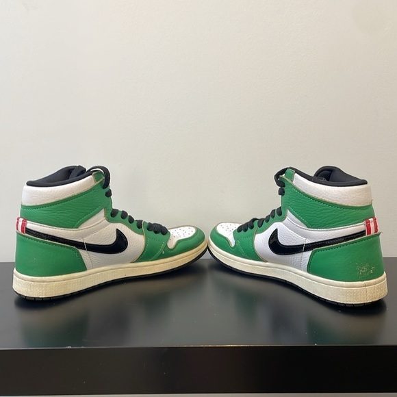 NIKE AIR JORDAN 1 HIGH TOP OG LUCKY GREEN WHITE SHOES SNEAKERS size 9 - Picture 6 of 15